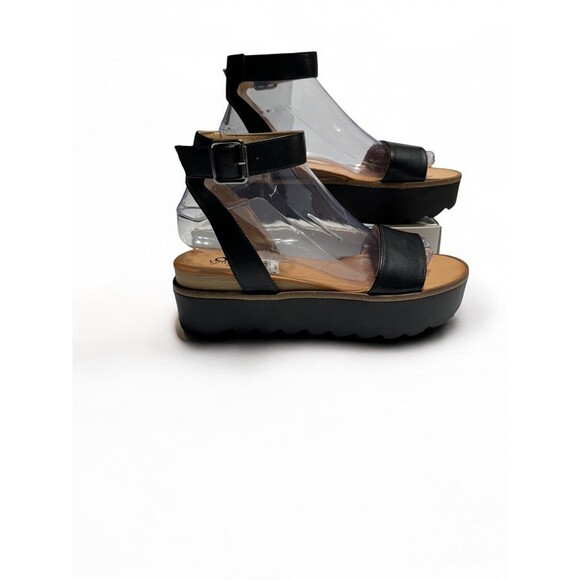 Vintage 93 Selena Black Platform Sandals Women’s Size 8 The Buckle - Picture 3 of 16
